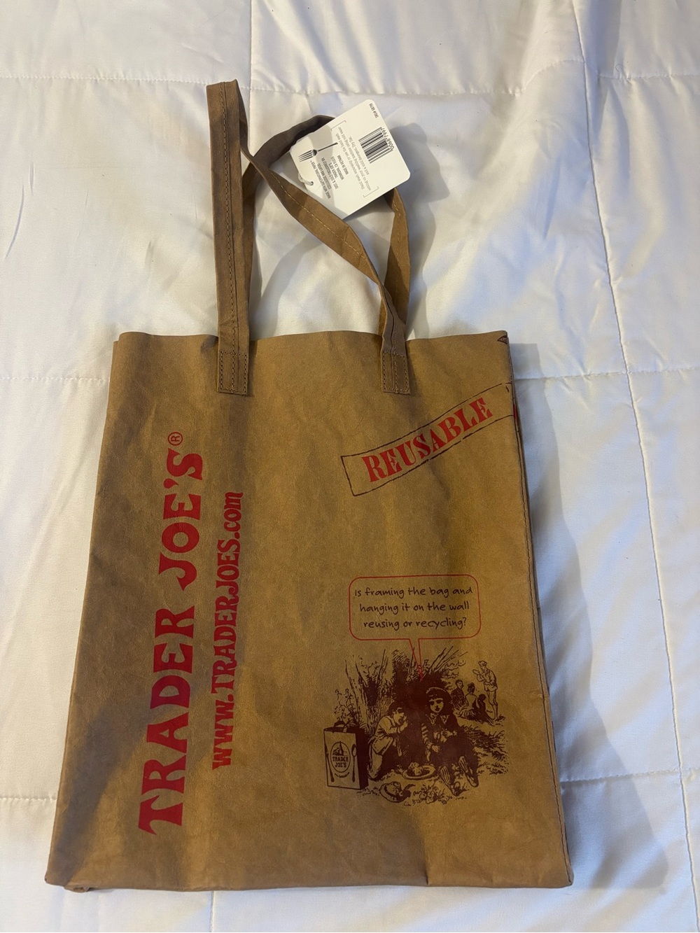 Trader Joe's Reusable Brown Grocery Tote Bag